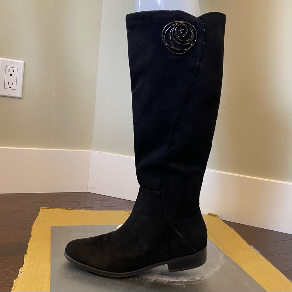 Impo Black Boots with Embellishment Wide Calf Size 10 Never Worn